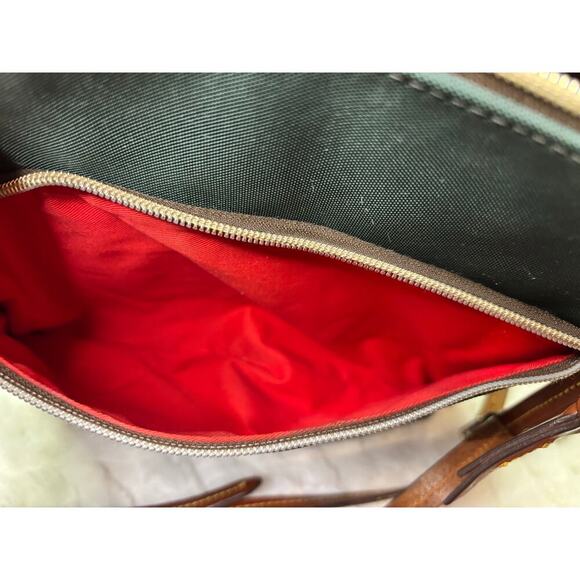 Dooney & Burke Women's Green Nylon Crossbody w/ Leather Accents- Medium Size - Picture 9 of 11